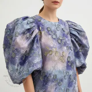 Katoenen stof TIE DYE EMBROIDERY Poppy design T
