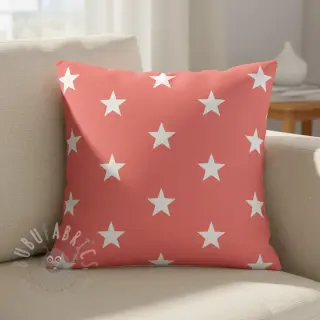Katoenen stof Stars coral