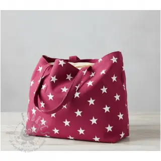 Katoenen stof Stars cerise