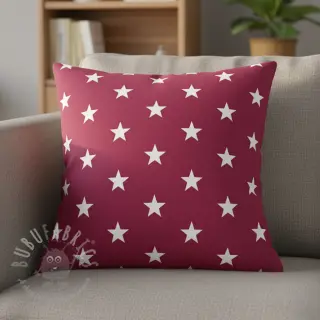 Katoenen stof Stars cerise