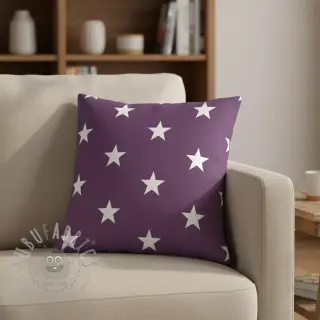 Katoenen stof Stars purple
