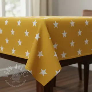 Katoenen stof Stars yellow