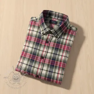 Katoenen stof YARN DYED CHECK BRUSHED pickle