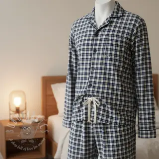 Katoenen stof YARN DYED CHECK BRUSHED Silva design B