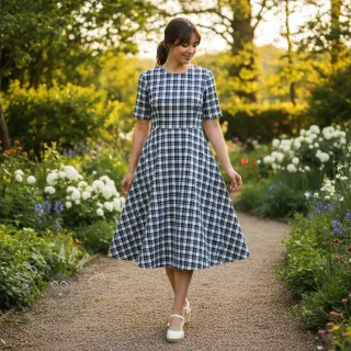 Katoenen stof YARN DYED CHECK BRUSHED Silva design B