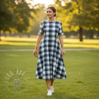Katoenen stof YARN DYED CHECK BRUSHED Silva design En