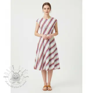 Katoenen stof YARN DYED Line multi