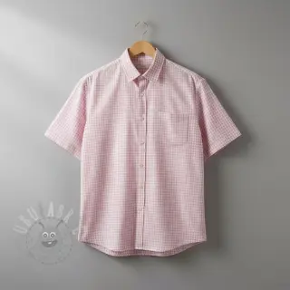Katoenen stof YARN DYED CHECK BRUSHED light rose
