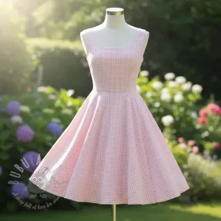 Katoenen stof YARN DYED CHECK BRUSHED light rose