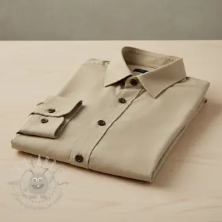 Katoenen popeline dark beige