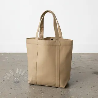 Katoenen popeline dark beige