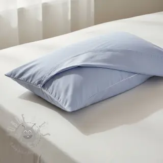 Katoenen popeline light blue lavender