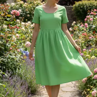 Katoenen popeline neon green