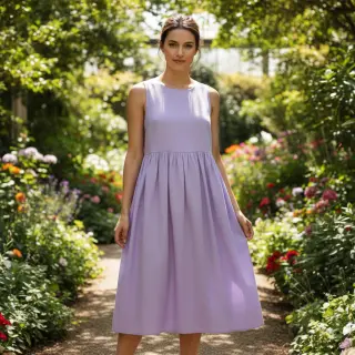 Bavlnený popelín bright lilac