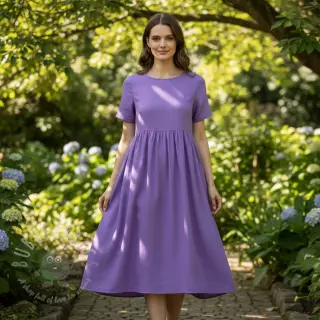 Katoenen popeline purple