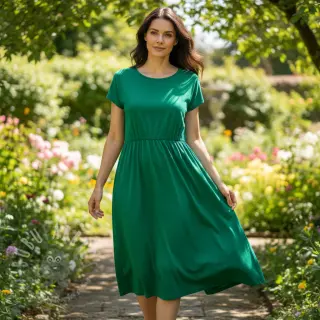 Katoenen popeline emerald