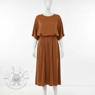 Katoenen popeline dark cognac