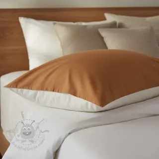 Katoenen popeline dark cognac