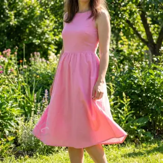 Katoenen popeline light pink