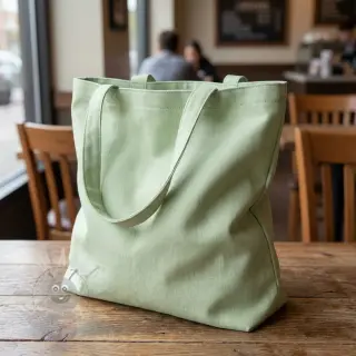 Katoenen popeline light mint