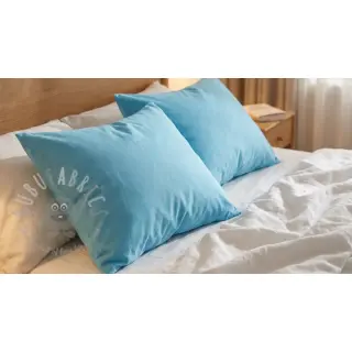 Katoenen popeline sky blue