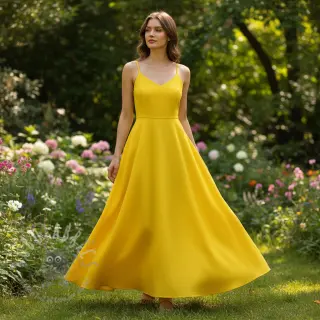 Katoenen popeline lemon
