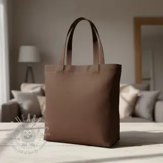 Katoenen popeline dark brown