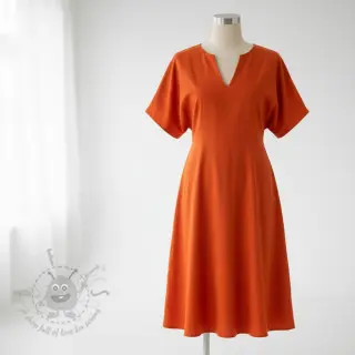 Katoenen popeline flame orange