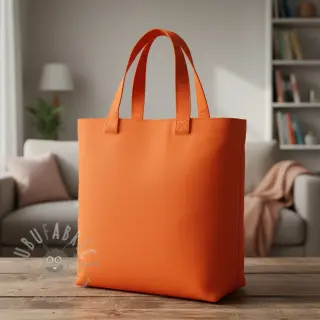 Katoenen popeline flame orange