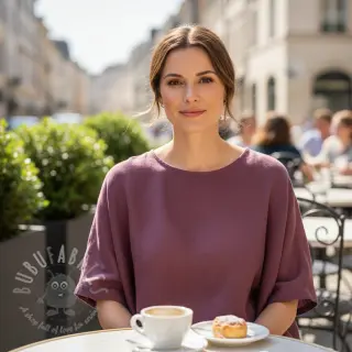 Katoenen stof SLUB WASHED mauve
