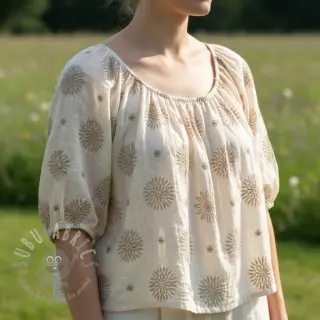 Katoenen stof EMBROIDERY Sofia design A