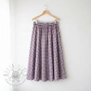 Katoenen stof Check aubergine
