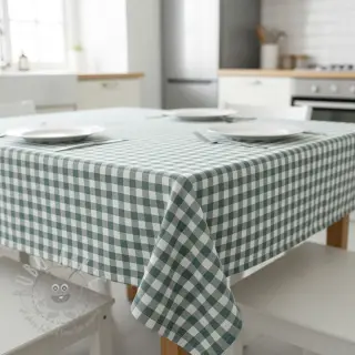 Katoenen stof Check teal