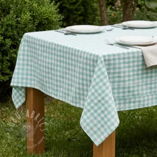 Katoenen stof Check mint