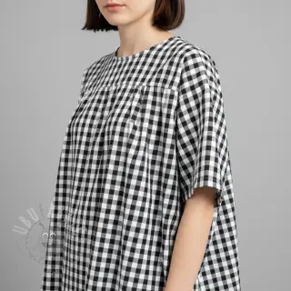Katoenen stof Check black