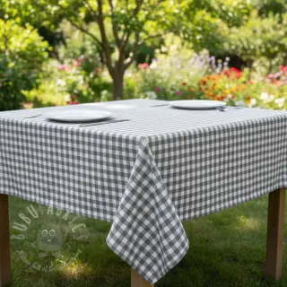 Katoenen stof Check grey