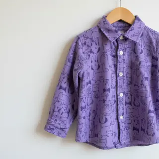 Bavlnená látka FLANNEL Dogs purple