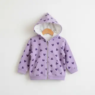 Bavlnená látka FLANNEL Hearts lavender