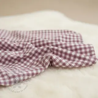 Katoenen stof FLANNEL Check mauve
