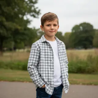 Bavlnená látka FLANNEL Check sage