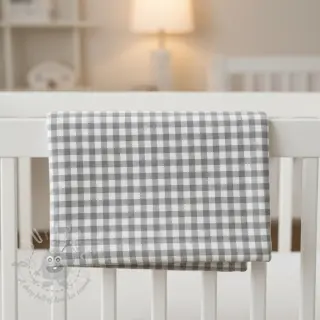 Katoenen stof FLANNEL Check sage