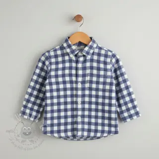 Katoenen stof FLANNEL Check blue