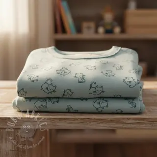 Katoenen stof FLANNEL Cats mint