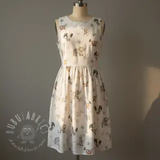 Katoenen stof Safari off white digital print