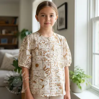 Katoenen stof Boho off white