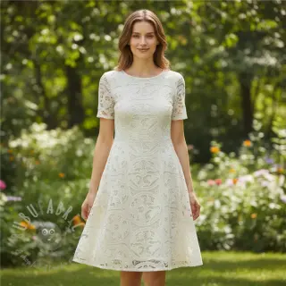 Katoenen stof EMBROIDERY Blanchette design A