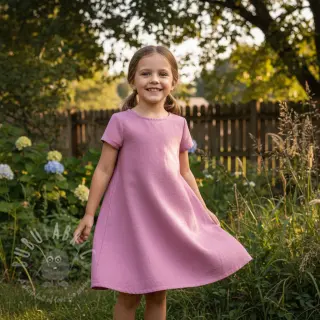 Katoenen stof met linnen PREMIUM dawn pink