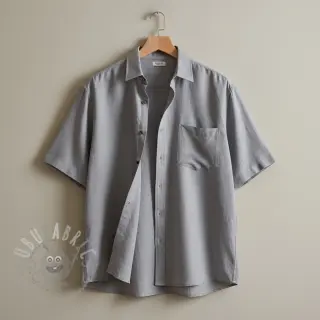 Katoenen stof met linnen PREMIUM light grey