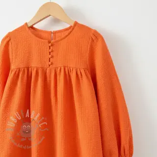 Katoenen stof STRETCH Baby orange