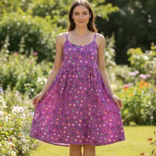 Katoenen stof Love mauve